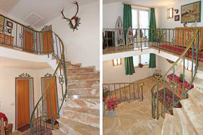 Treppenhaus zu Ihrer Ferienwohnung in Krün